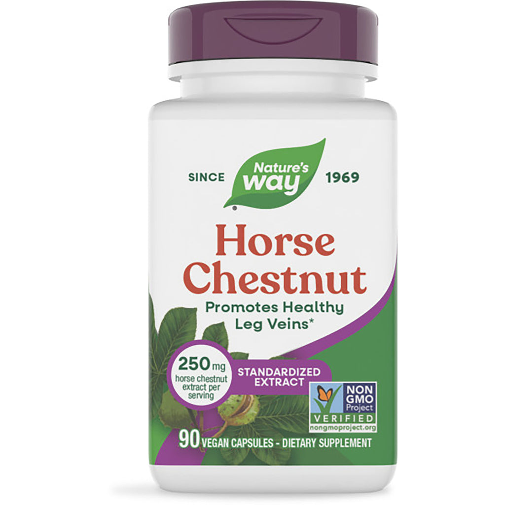 NW527 | Nature's Way Horse Chestnut premium extract bottle showing label and 90 vegan capsules - Thumbnail
