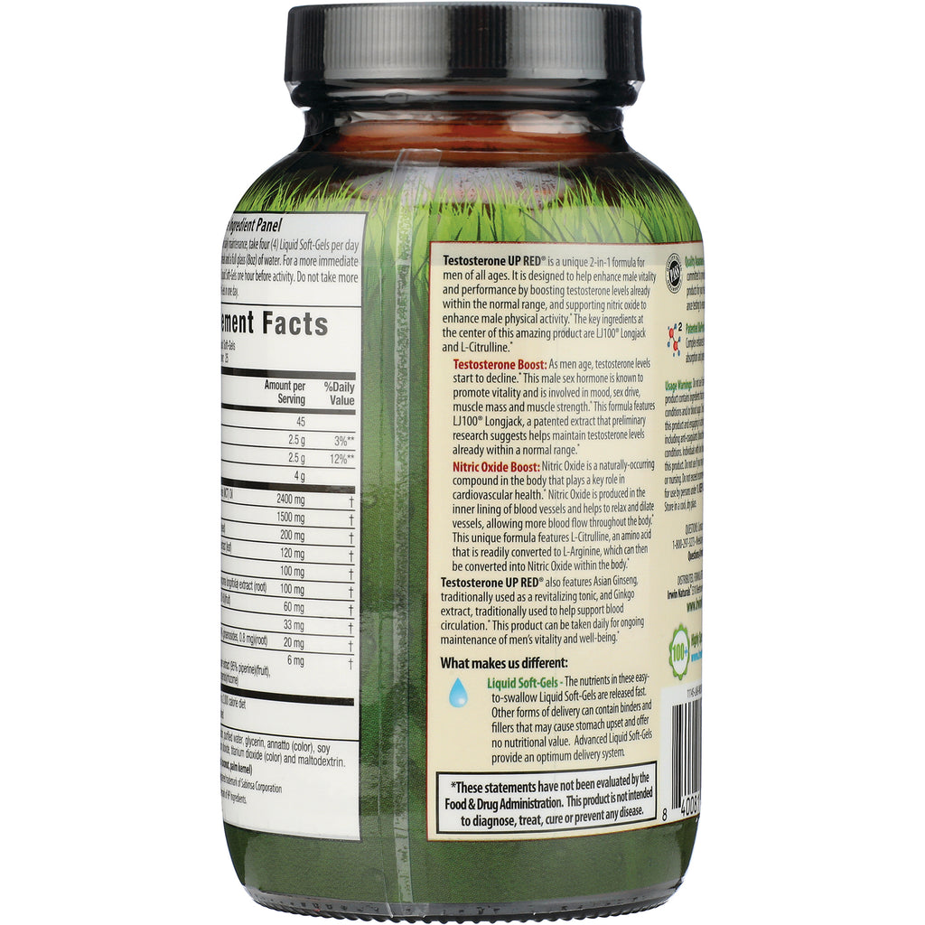 IR265 | Back label with Supplement Facts, ingredient panel and usage information on green supplement bottle - Thumbnail