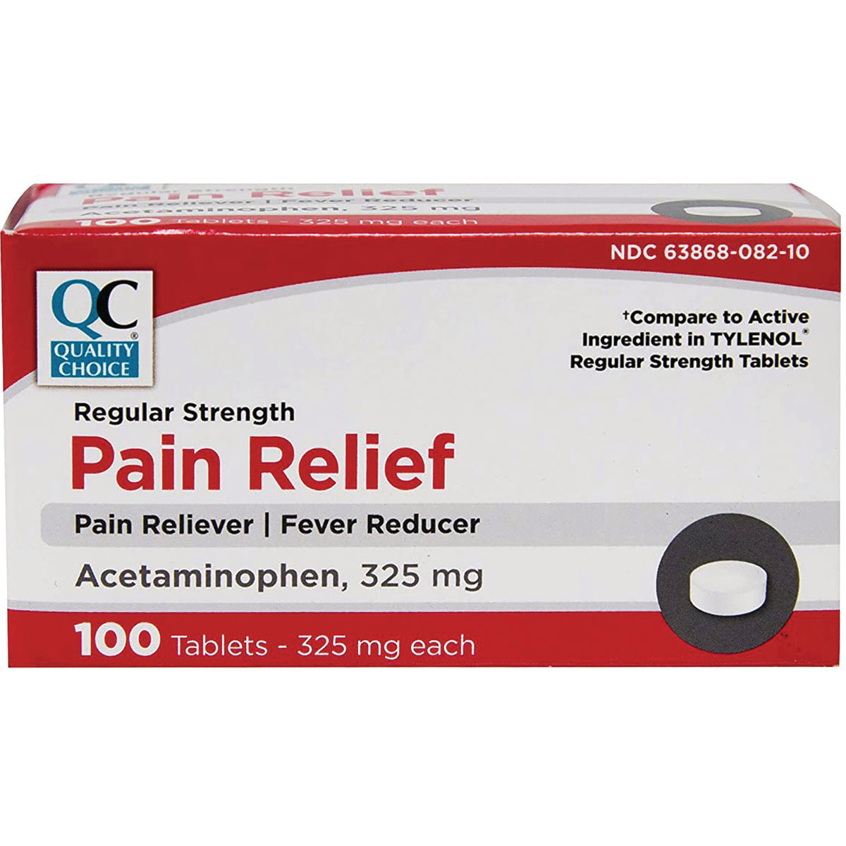 QCH013 | Quality Choice Pain Relief box, Acetaminophen 325 mg, 100 tablets
