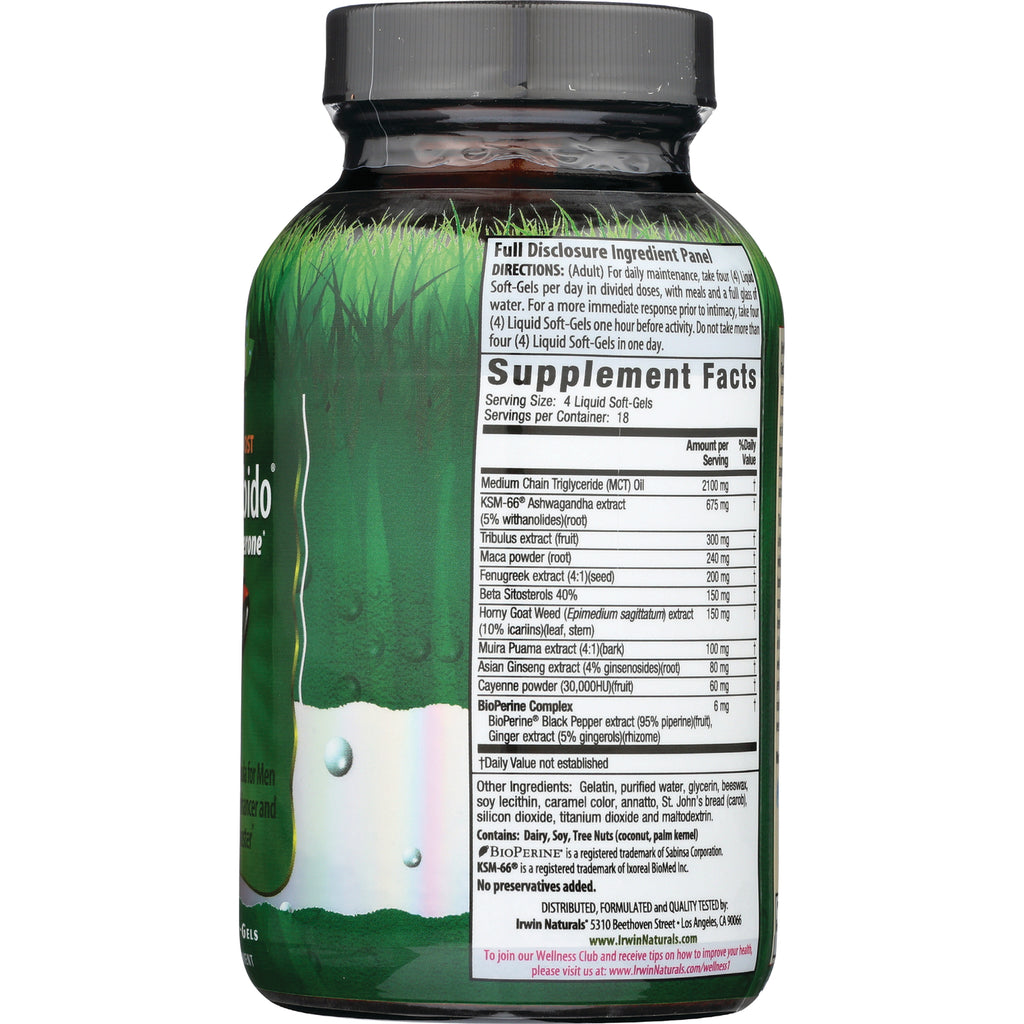 IR136 | back of green supplement bottle showing Supplement Facts panel and ingredient list - Thumbnail