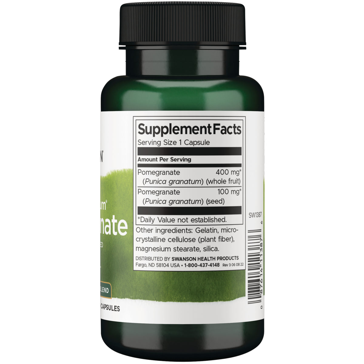 SW1387 | Back label with Supplement Facts