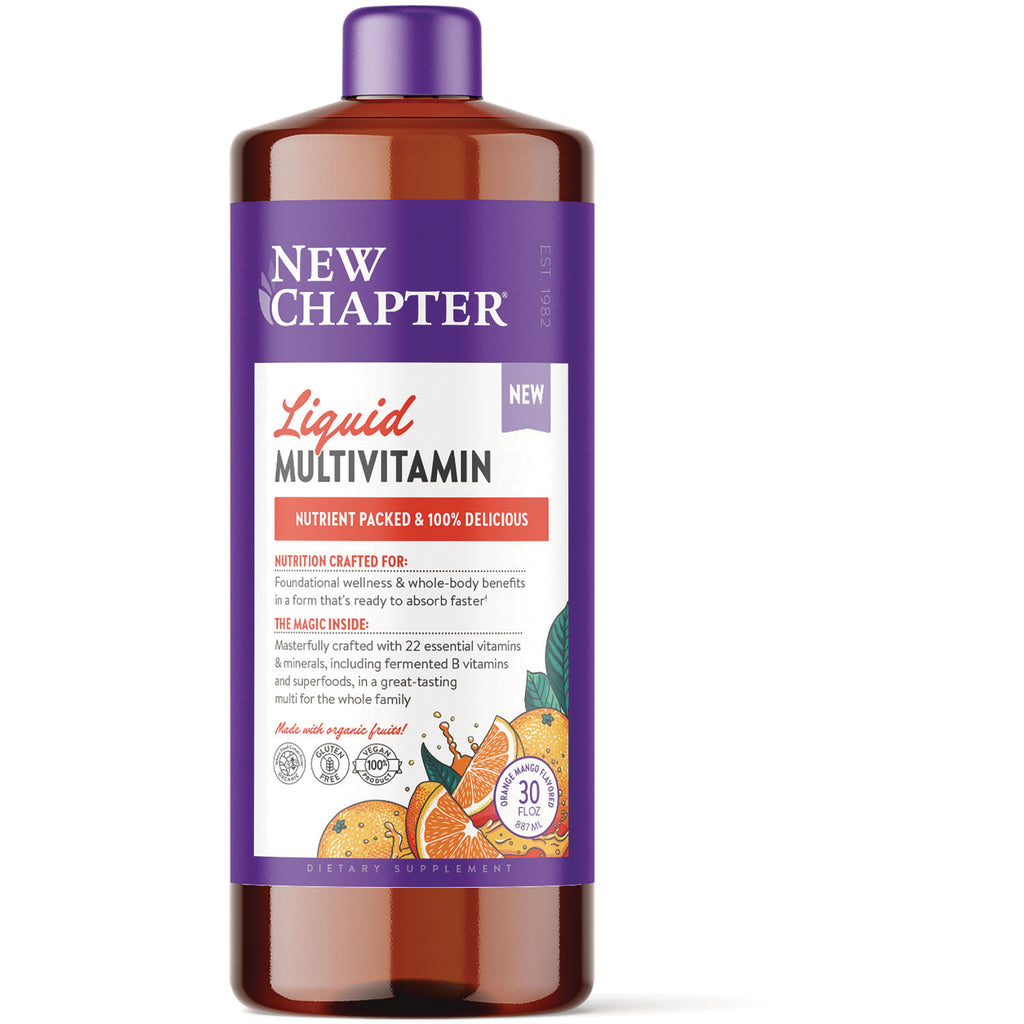 NWC393 | New Chapter Liquid Multivitamin 30 fl oz bottle with orange mango illustration - Thumbnail
