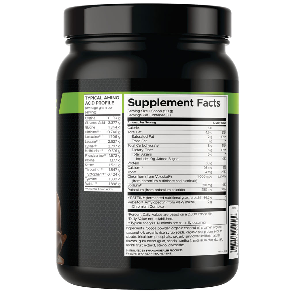 SW1918 | Back label with supplement facts and serving information - Thumbnail