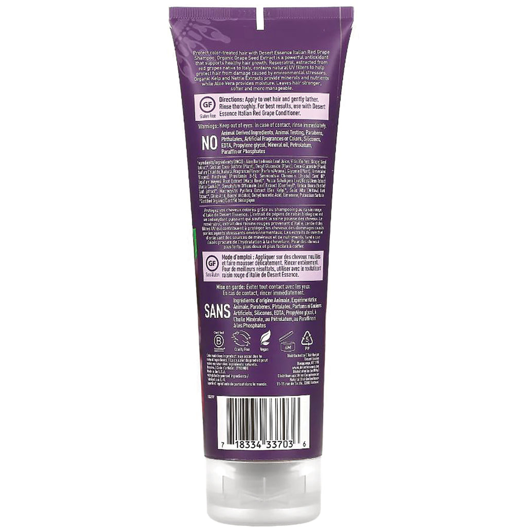 DST012 | back of purple hair care tube showing ingredients, warnings, directions, and barcode - Thumbnail