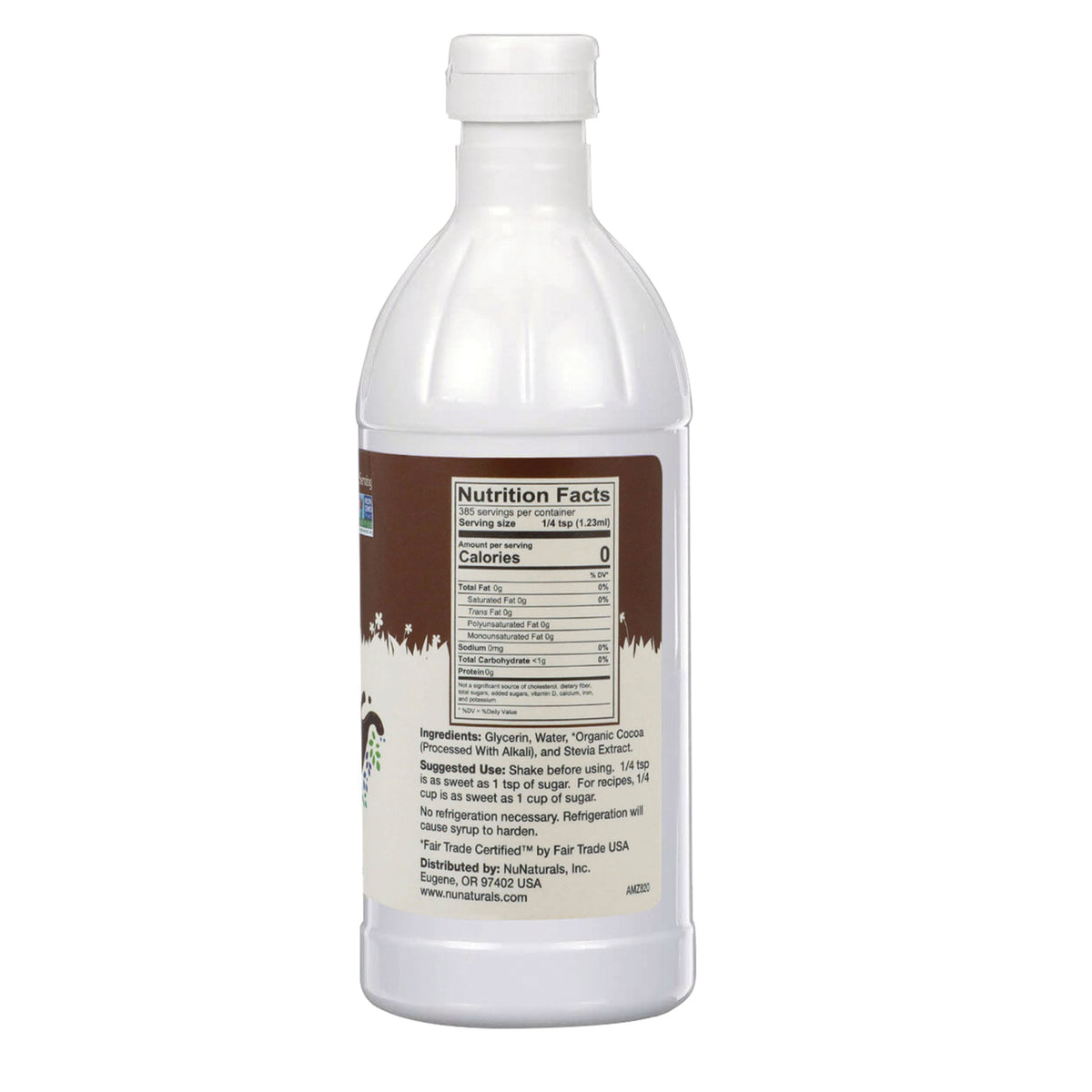 NN053 | back of white bottle showing Nutrition Facts panel and ingredients label