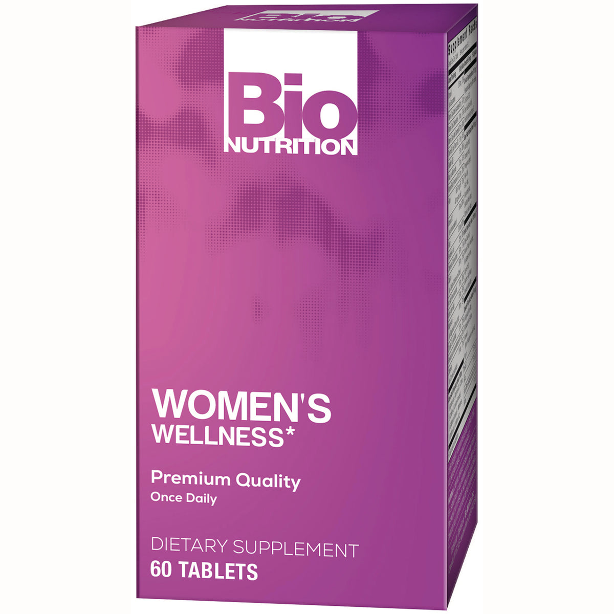 BNN080 | Bio Nutrition Women's Wellness dietary supplement box front, purple packaging, 60 tablets