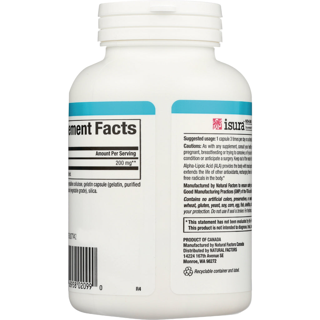 NFC145 | Back of white supplement bottle showing supplement facts panel, label text and barcode - Thumbnail