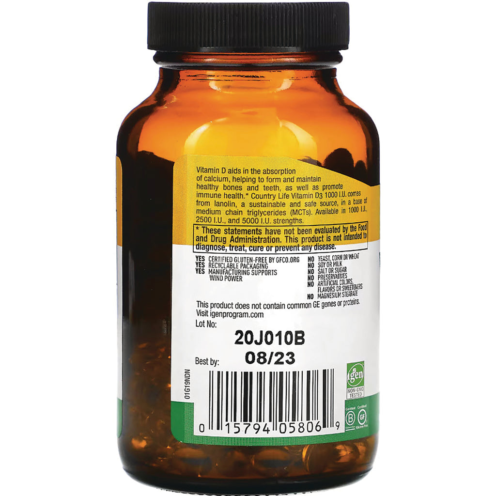 CRL400 | Back label of amber supplement bottle showing lot 20J010B, best by 08/23 and barcode - Thumbnail