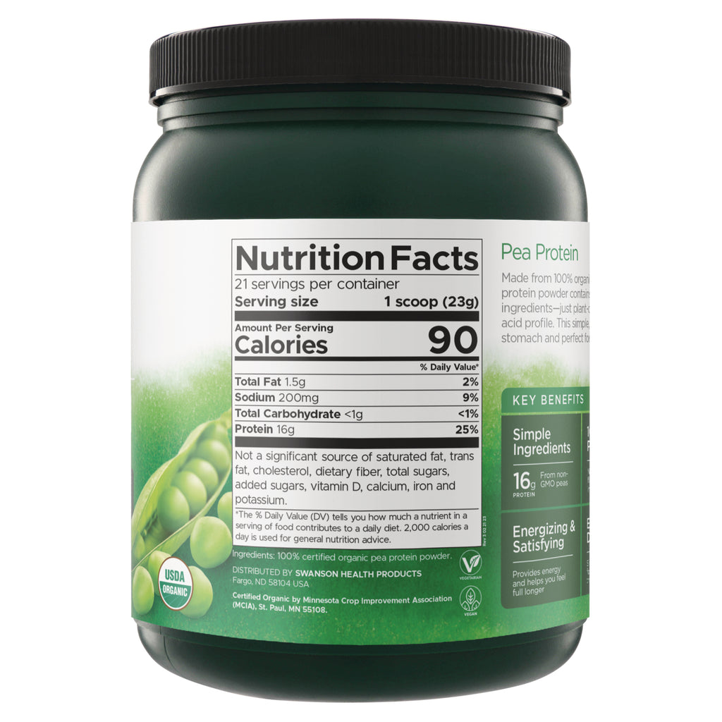 SWF197 | Pea Protein back label with Nutrition Facts panel and Key Benefits - Thumbnail