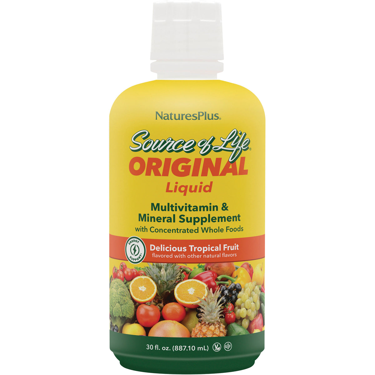 NTP051 | Source of Life Original Liquid multivitamin and mineral supplement, tropical fruit flavor bottle front