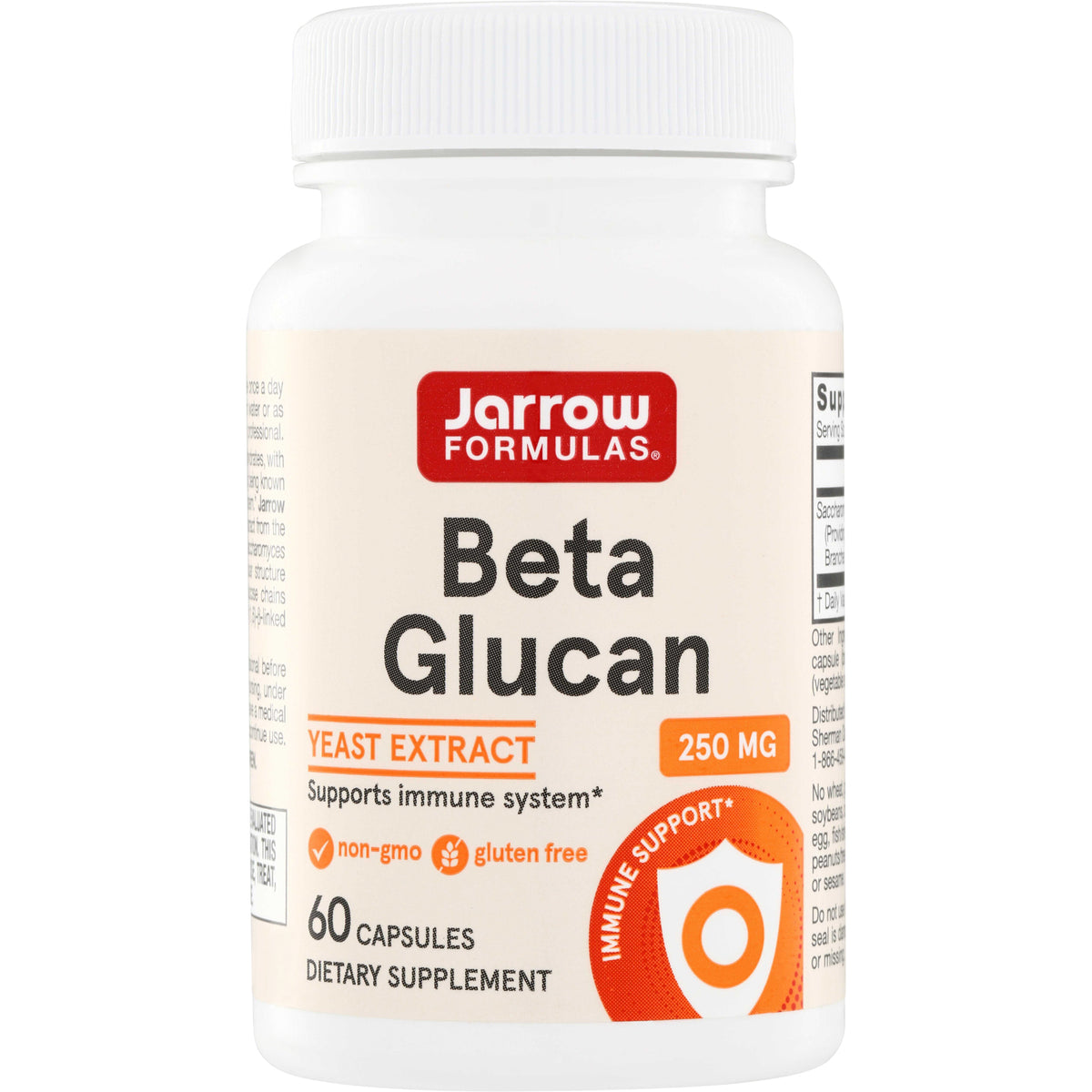 JR277 | Jarrow Formulas Beta Glucan Yeast Extract, 250 mg, 60 capsules