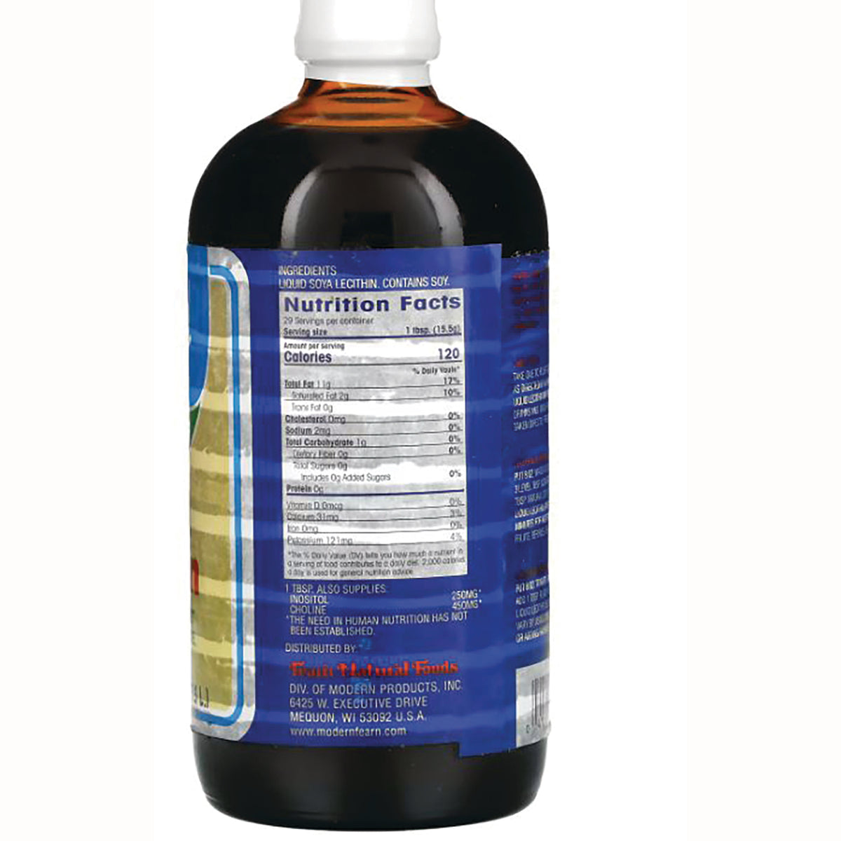 FRN002 | Back of amber supplement bottle showing Nutrition Facts label and ingredients