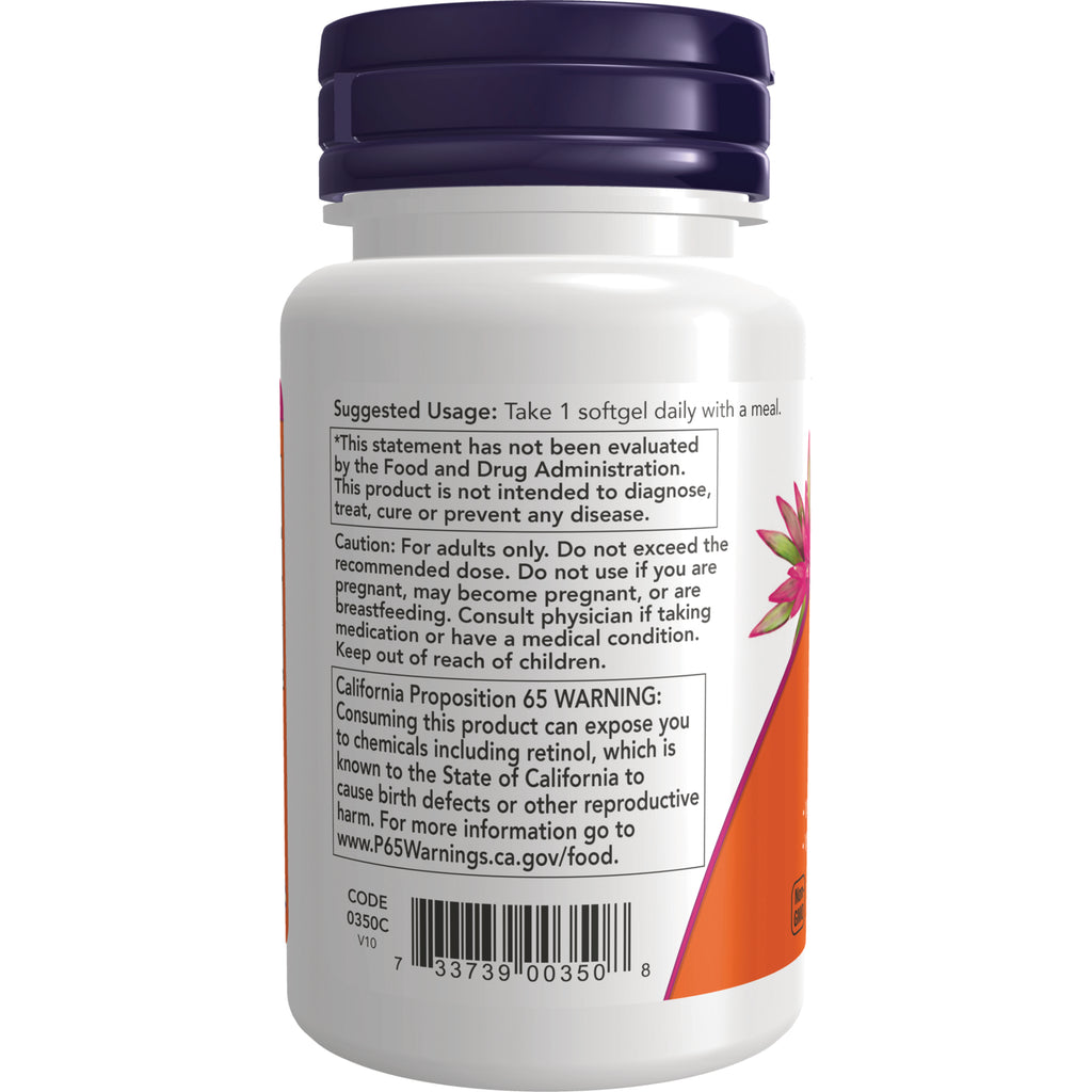 NWF587 | back of white supplement bottle showing suggested usage, warning text, and barcode - Thumbnail