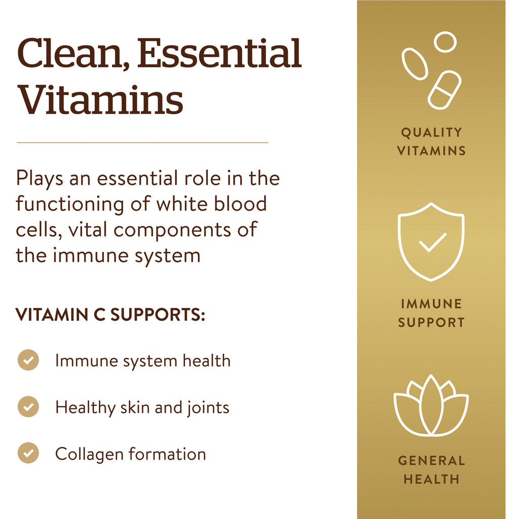 SLG239 | Product infographic listing Vitamin C benefits: immune system health, healthy skin and joints, collagen formation - Thumbnail