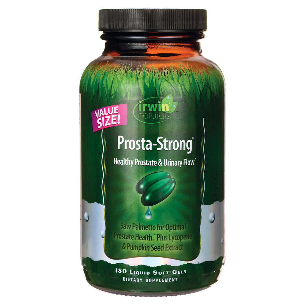 IR106 | Prosta-Strong green bottle front label by Irwin Naturals, healthy prostate and urinary flow, 180 liquid soft-gels - Thumbnail