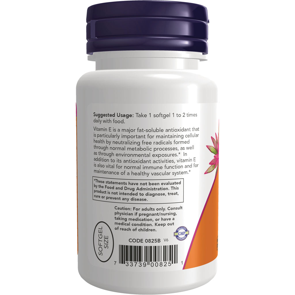 NWF818 | Back of white supplement bottle showing suggested usage, caution text, barcode, and softgel size label - Thumbnail