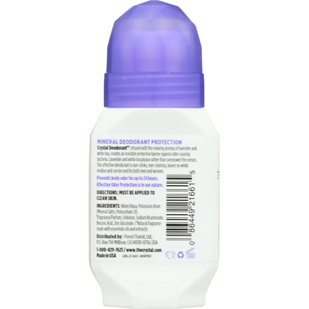 CRY012 | Back label of roll-on mineral deodorant showing ingredients, directions and barcode - Thumbnail