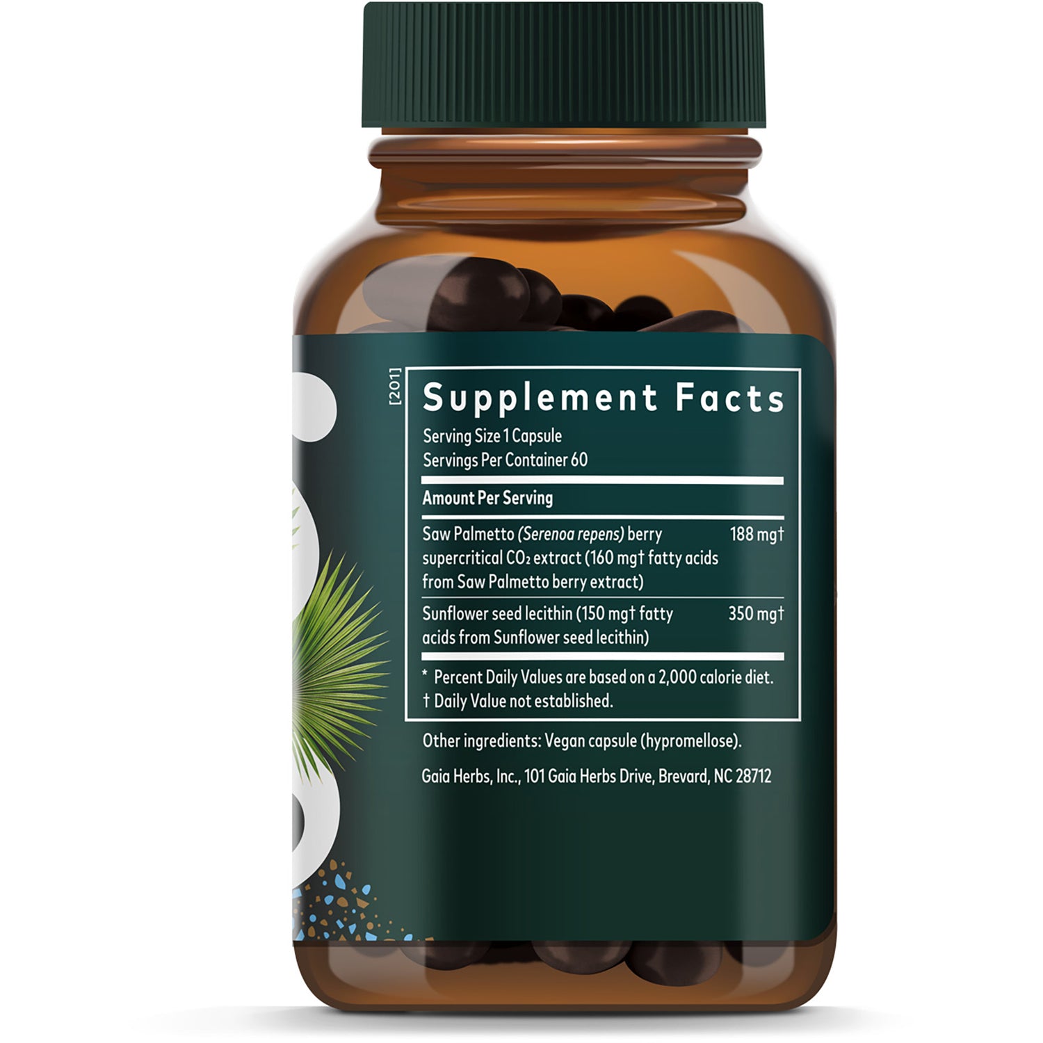 GH020 | Back panel showing Supplement Facts, ingredient list, and suggested use directions