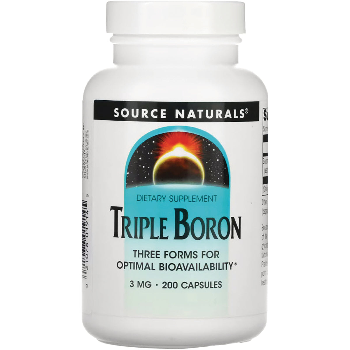 SN829 | Source Naturals Triple Boron dietary supplement, 3 mg, 200 capsules