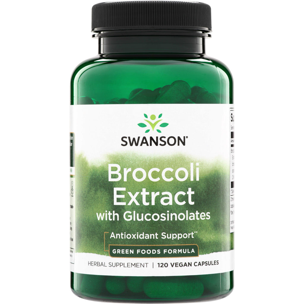 SWR035 | Swanson Broccoli Extract with Glucosinolates, Antioxidant Support, 120 vegan capsules bottle - Thumbnail