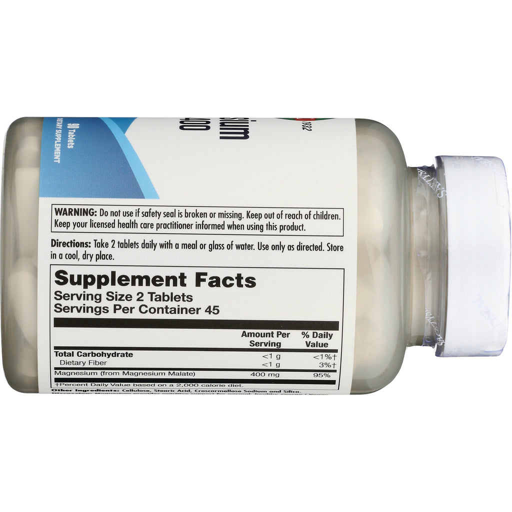 KL469 | back label showing Supplement Facts and directions; serving size 2 tablets, magnesium 400 mg - Thumbnail