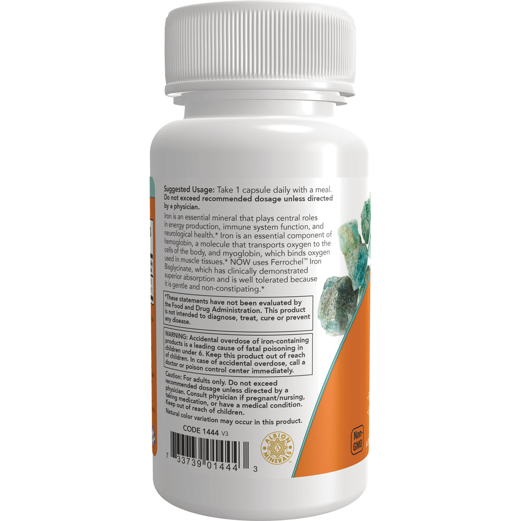 NWF1327 | Back of white supplement bottle showing suggested usage, warning text, barcode and ingredients panel - Thumbnail