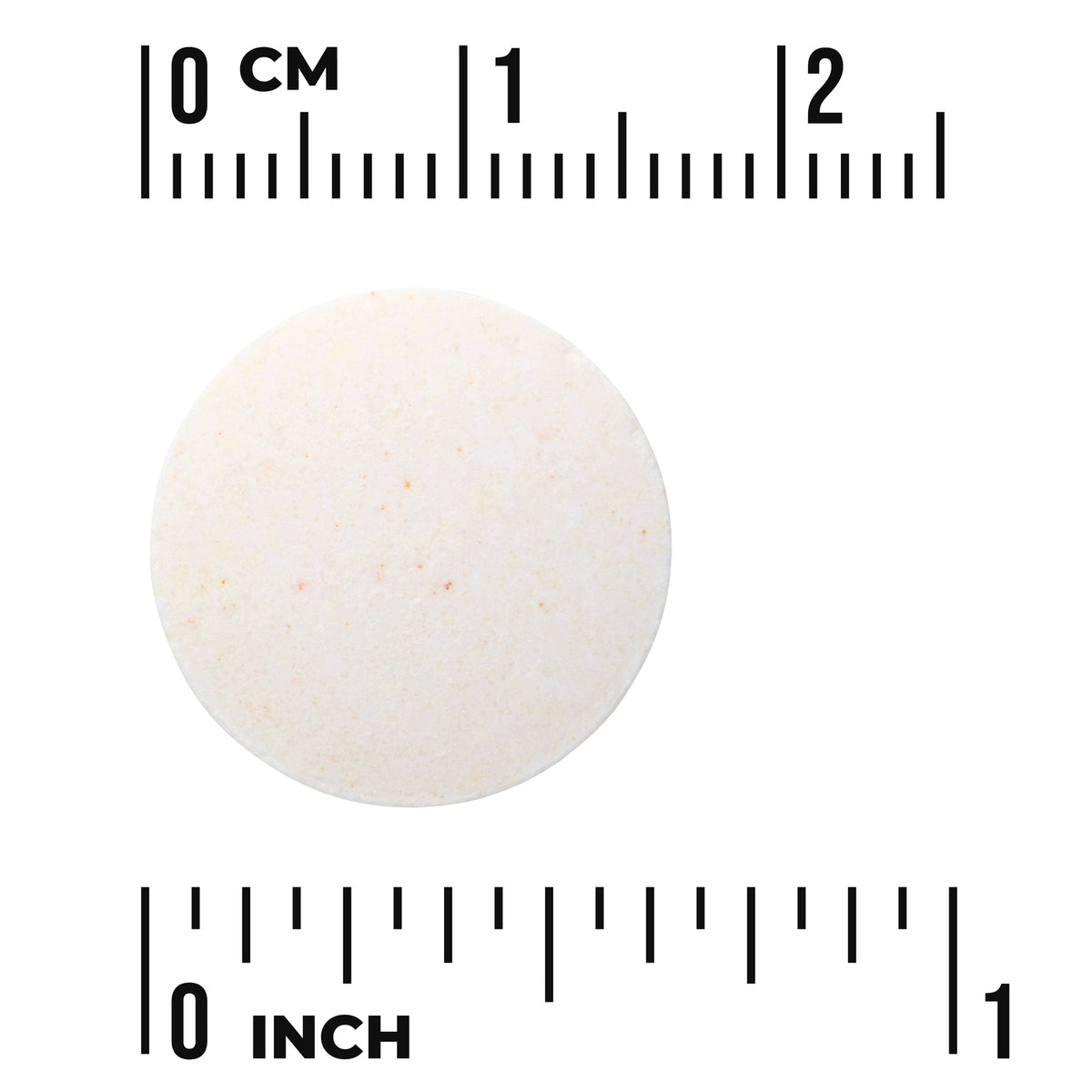 SW840 | Round tablet with size scale in inches and centimeters