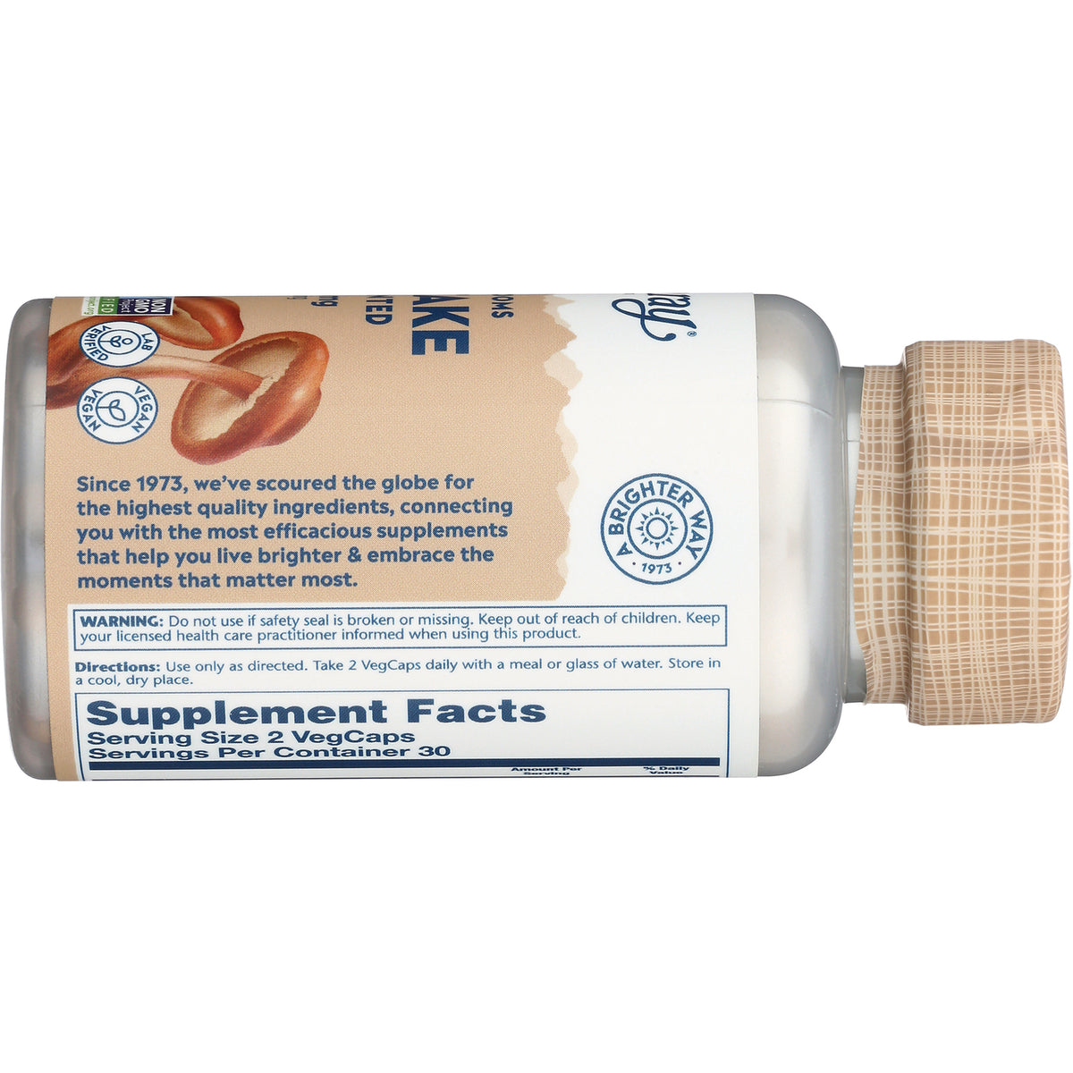 SLR466 | Back of supplement bottle label showing Supplement Facts and usage directions