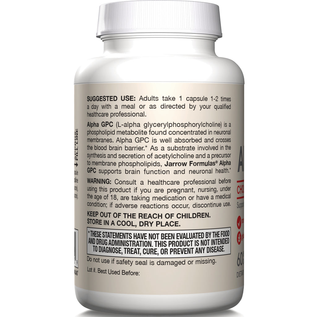 JR183 | Back label of white supplement bottle showing suggested use, warnings, and FDA disclaimer - Thumbnail