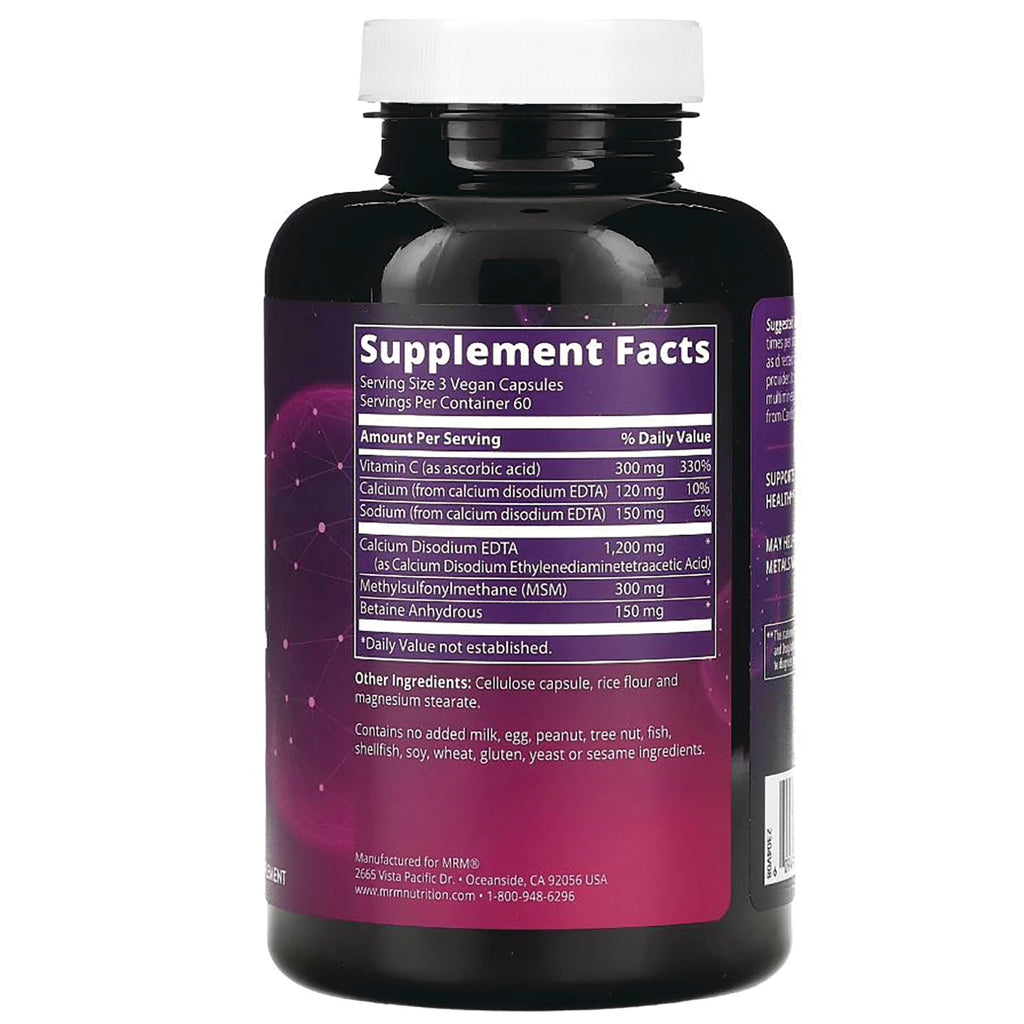 MRM053 | Supplement facts panel and ingredient information on back of purple supplement bottle - Thumbnail