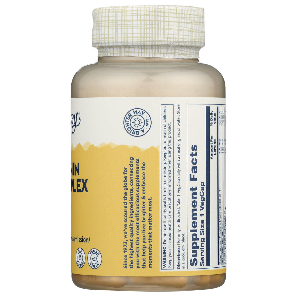 SLR190 | Back of yellow supplement bottle showing Supplement Facts panel, ingredient text and capsules visible - Thumbnail