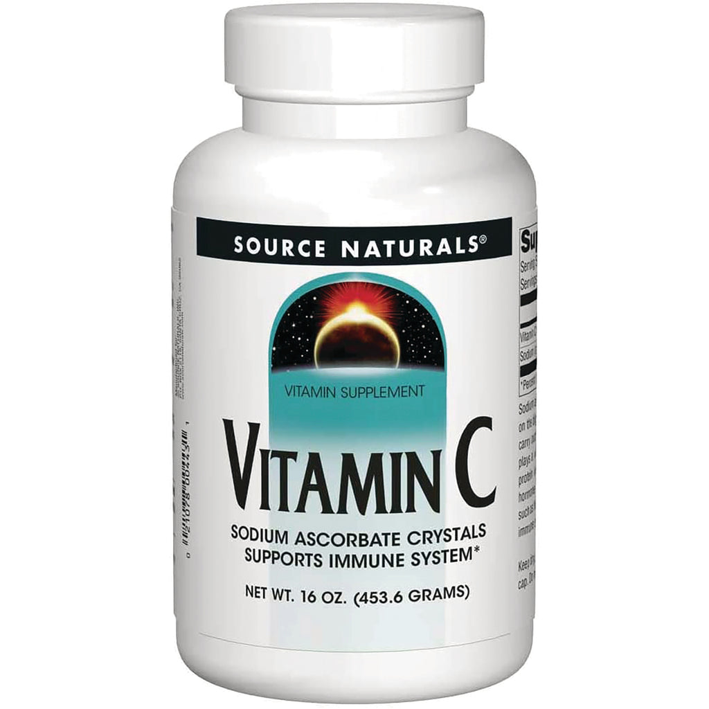 SN670 | Source Naturals Vitamin C Sodium Ascorbate Crystals, supports immune system, 16 oz (453.6 g) - Thumbnail