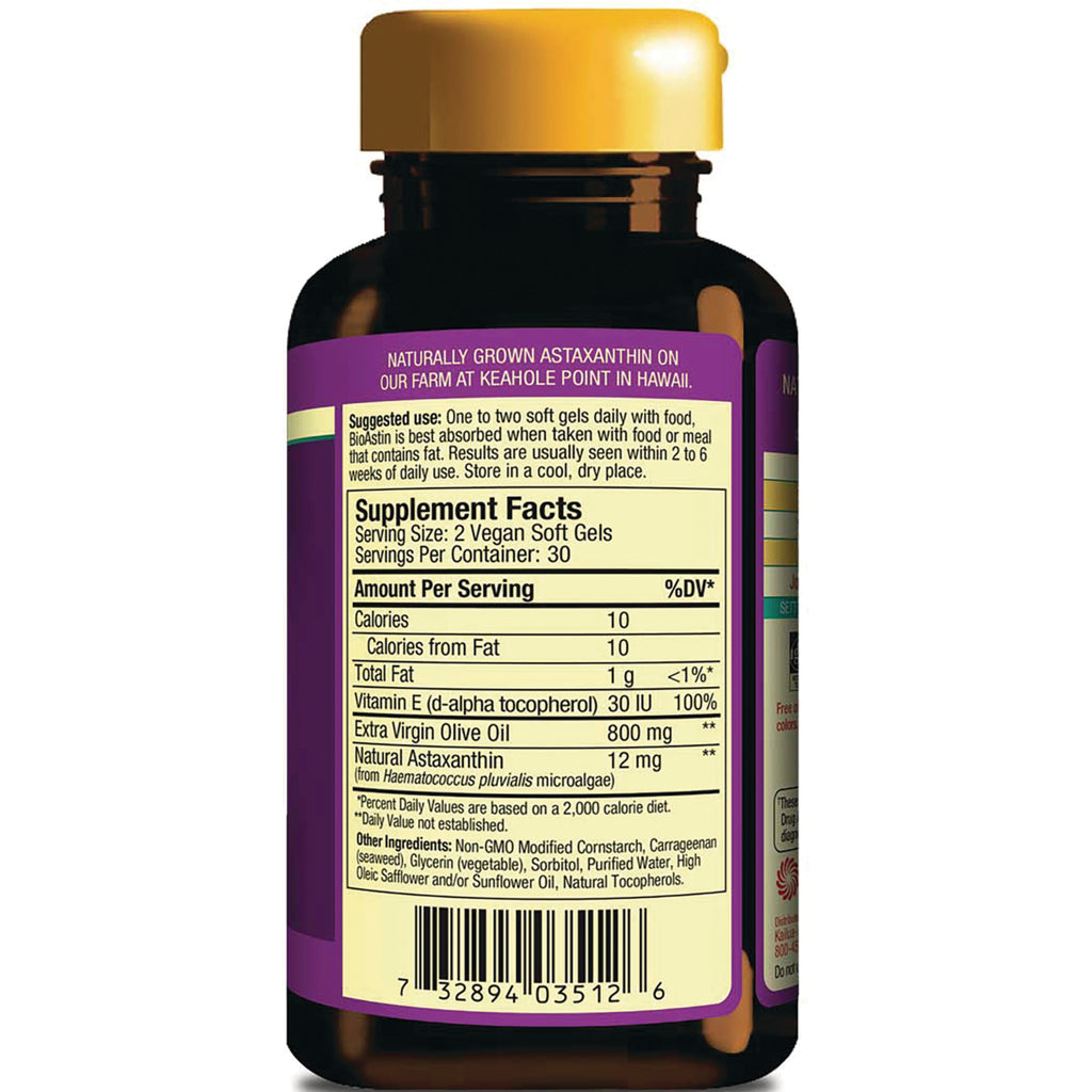 NUT002 | Back of supplement bottle showing Supplement Facts panel, serving size, ingredients, and barcode - Thumbnail