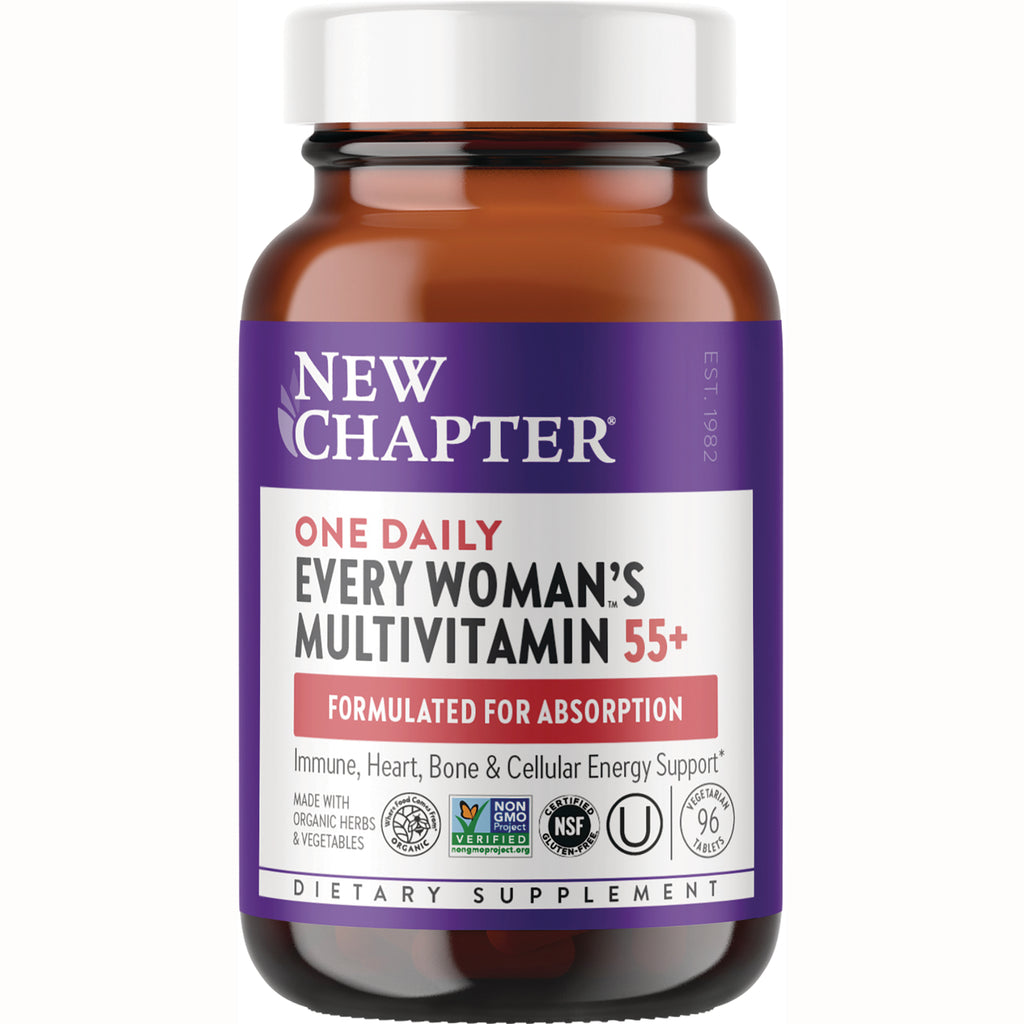 NWC318 | New Chapter One Daily Every Woman's Multivitamin 55+ brown glass bottle with purple label - Thumbnail
