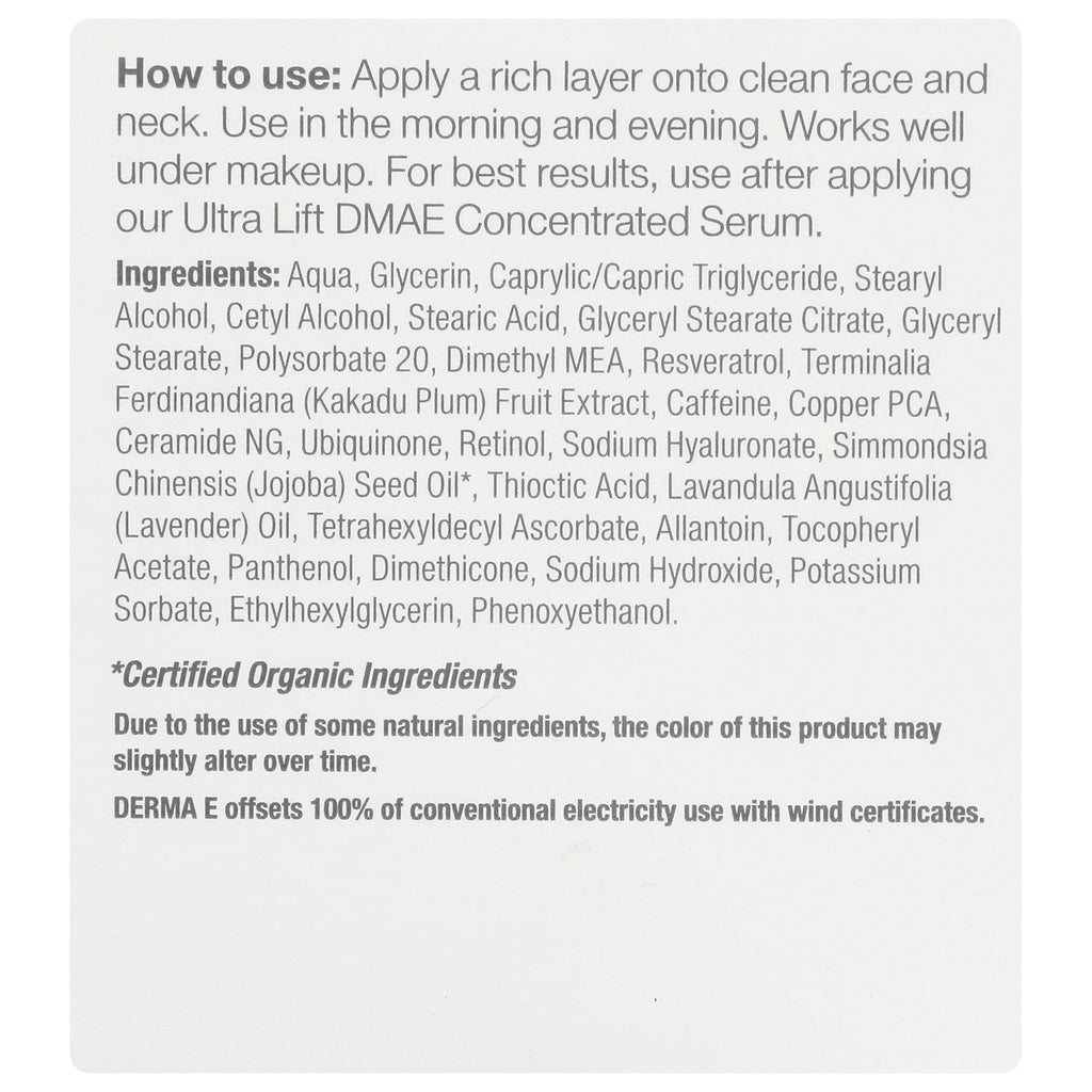 DE008 | Back label with how-to-use instructions and ingredients list including Aqua, Glycerin, Retinol - Thumbnail