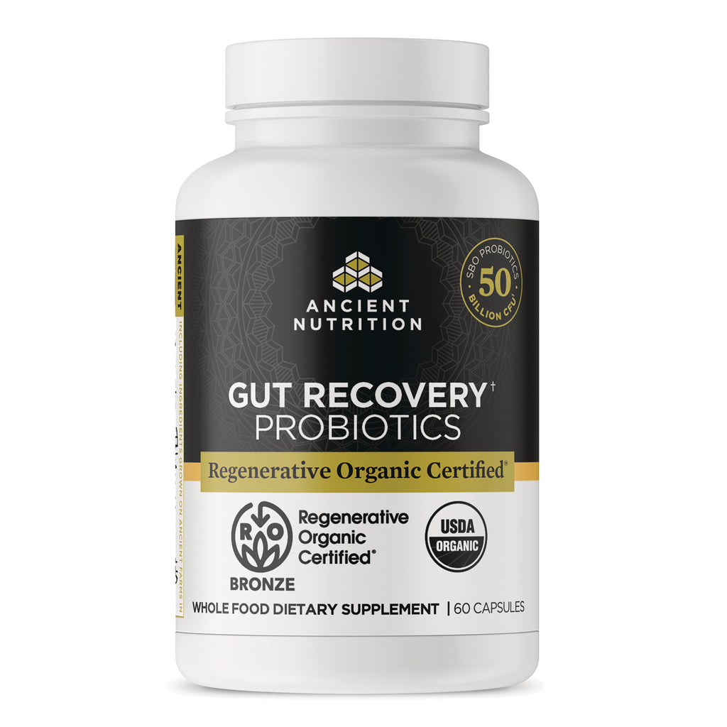 ATN141 | Ancient Nutrition Gut Recovery Probiotics bottle, Regenerative Organic Certified, 60 capsules - Thumbnail
