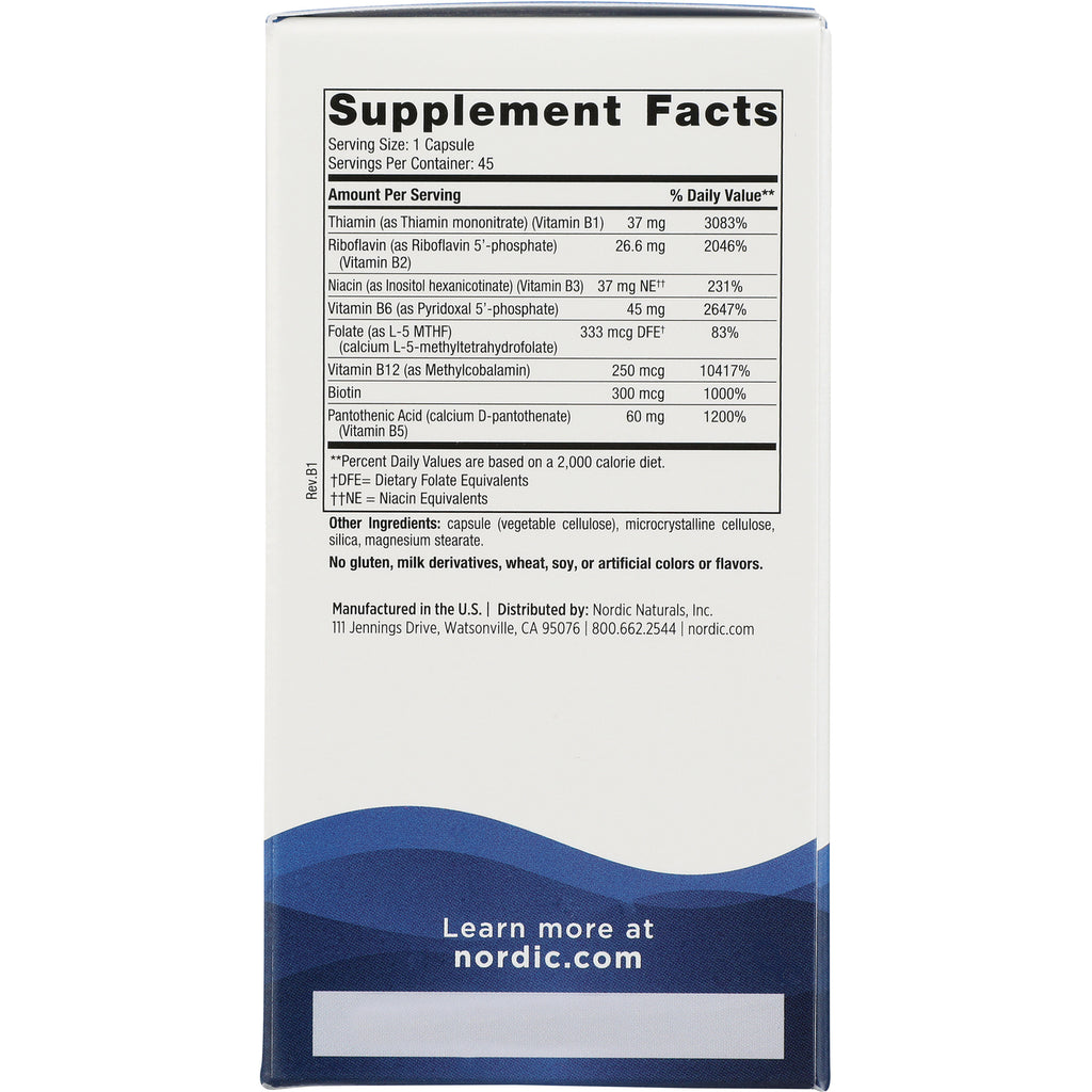 NRN099 | Back of supplement box showing Supplement Facts panel, ingredient list, and Learn more at nordic.com - Thumbnail