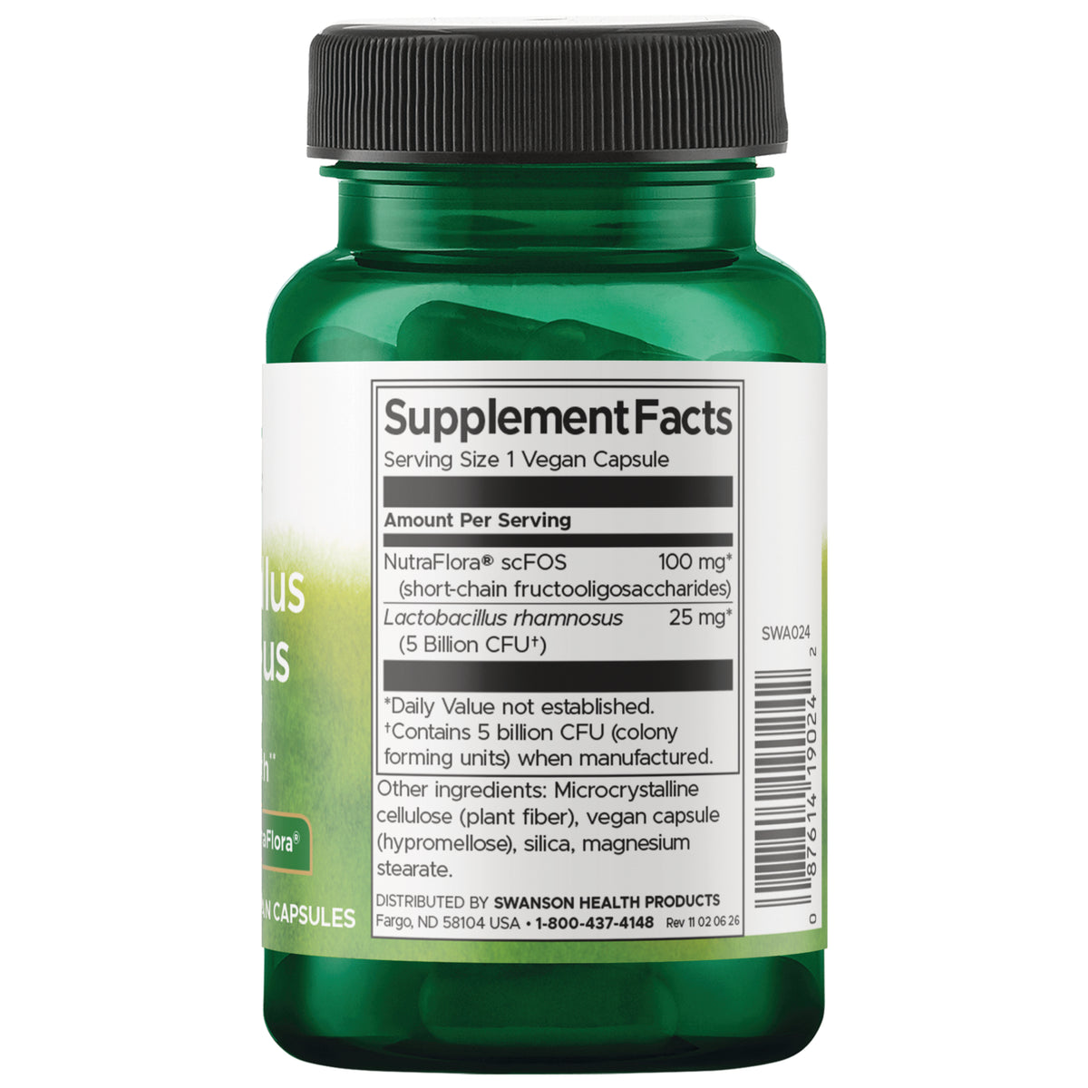 SWA024 | Back label with Supplement Facts