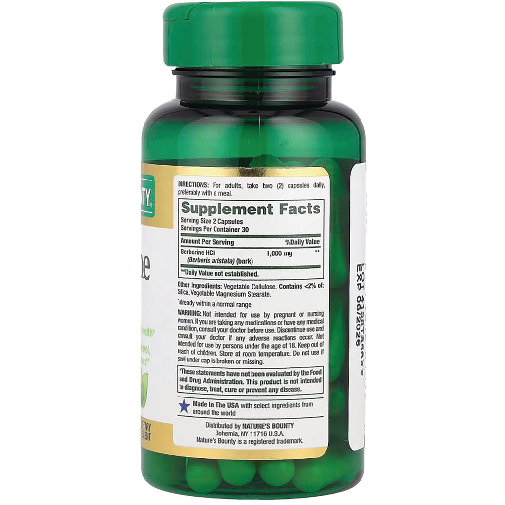 NBY070 | back of green supplement bottle showing Supplement Facts label, directions, and ingredients - Thumbnail