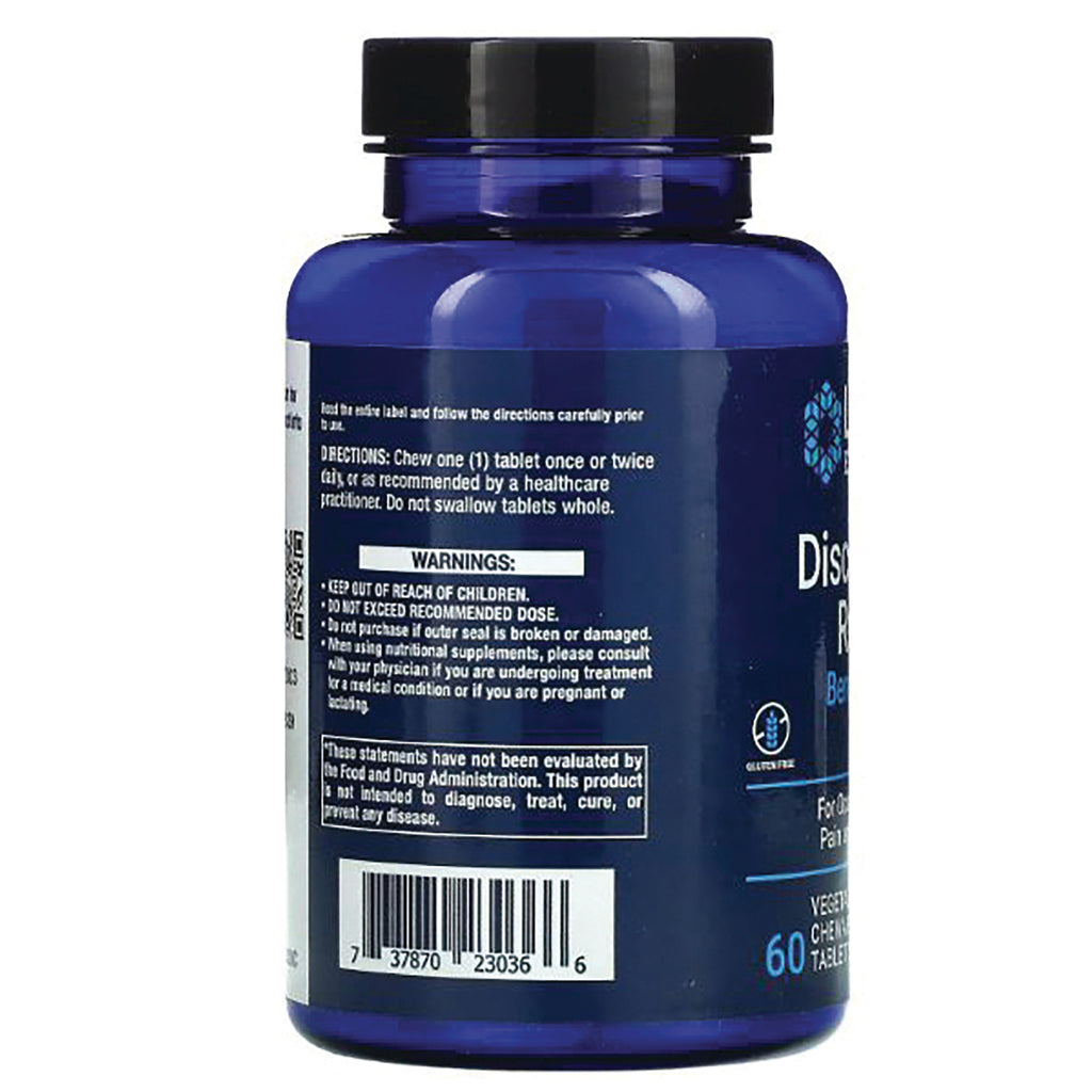 LE486 | back of blue supplement bottle showing warnings, directions, and barcode - Thumbnail