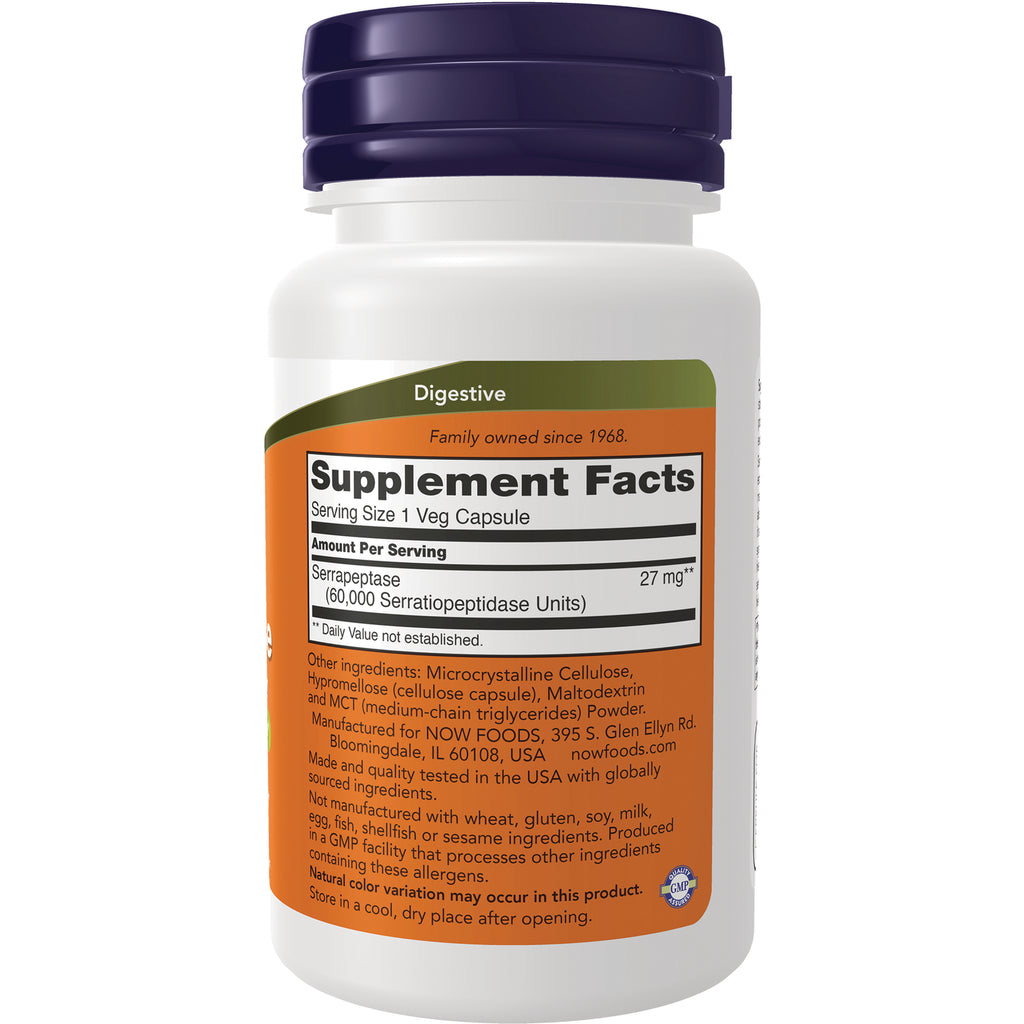 NWF1459 | Back label showing Supplement Facts panel, Serving Size 1 Veg Capsule and ingredient text on white bottle with purple cap - Thumbnail