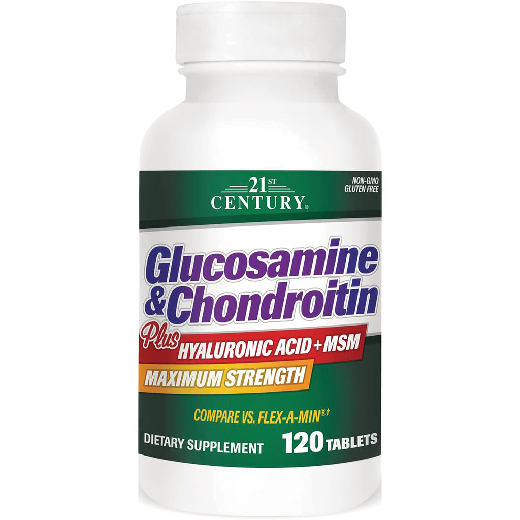 CNT225 | 21st Century Glucosamine & Chondroitin dietary supplement bottle, maximum strength, 120 tablets - Thumbnail