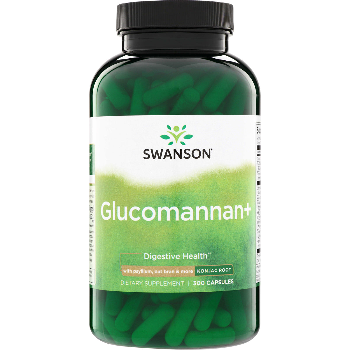 SWD090 | Swanson Glucomannan+ Digestive Health, Konjac root dietary supplement, 300 capsules