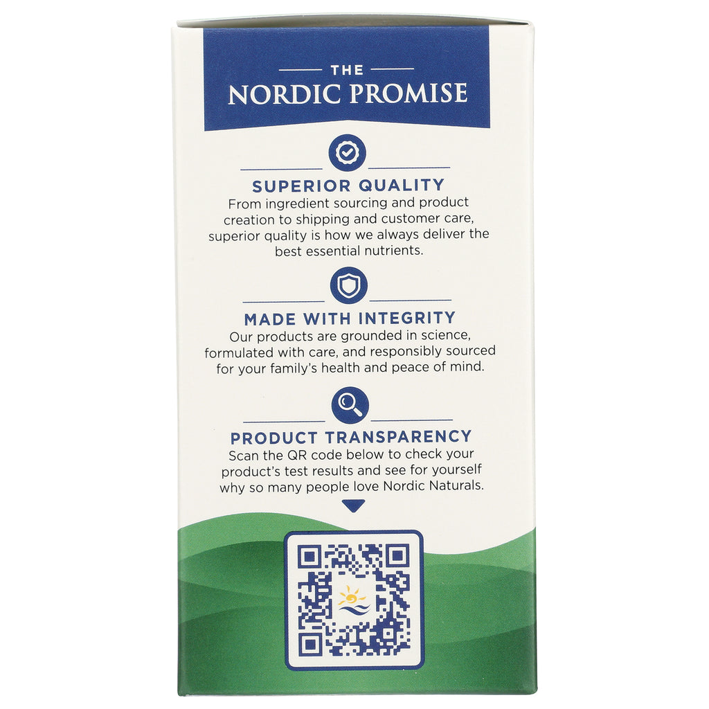 NRN025 | product infographic showing The Nordic Promise header, quality and integrity statements, and a QR code - Thumbnail
