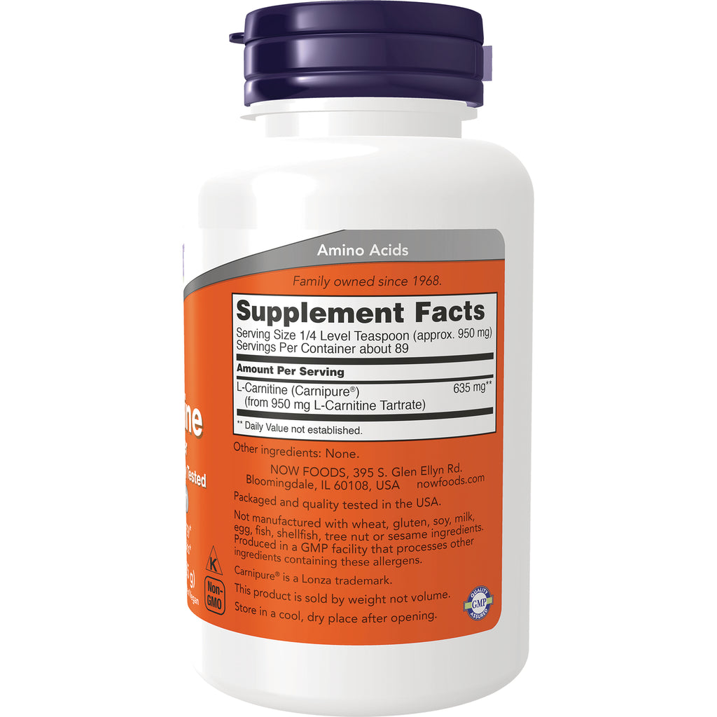 NWF174 | Back label with Supplement Facts panel showing serving size, L-Carnitine 635 mg and company information - Thumbnail