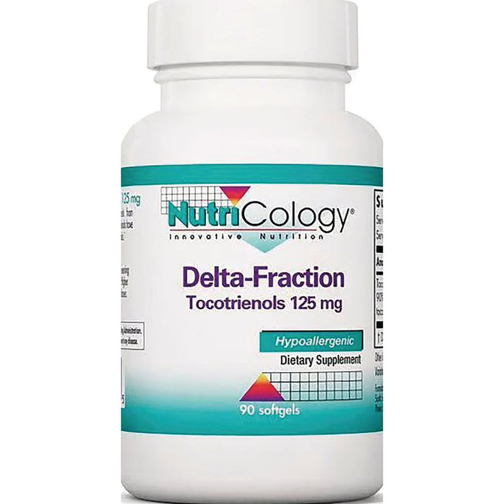 NCL146 | White bottle of NutriCology Delta-Fraction Tocotrienols 125 mg hypoallergenic dietary supplement, 90 softgels - Thumbnail