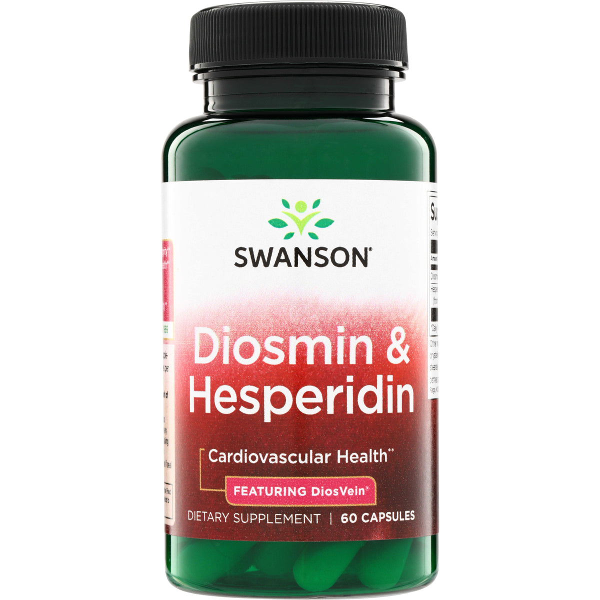 SWU720 | Swanson Diosmin & Hesperidin supplement bottle, Cardiovascular Health, Featuring DiosVein, 60 capsules