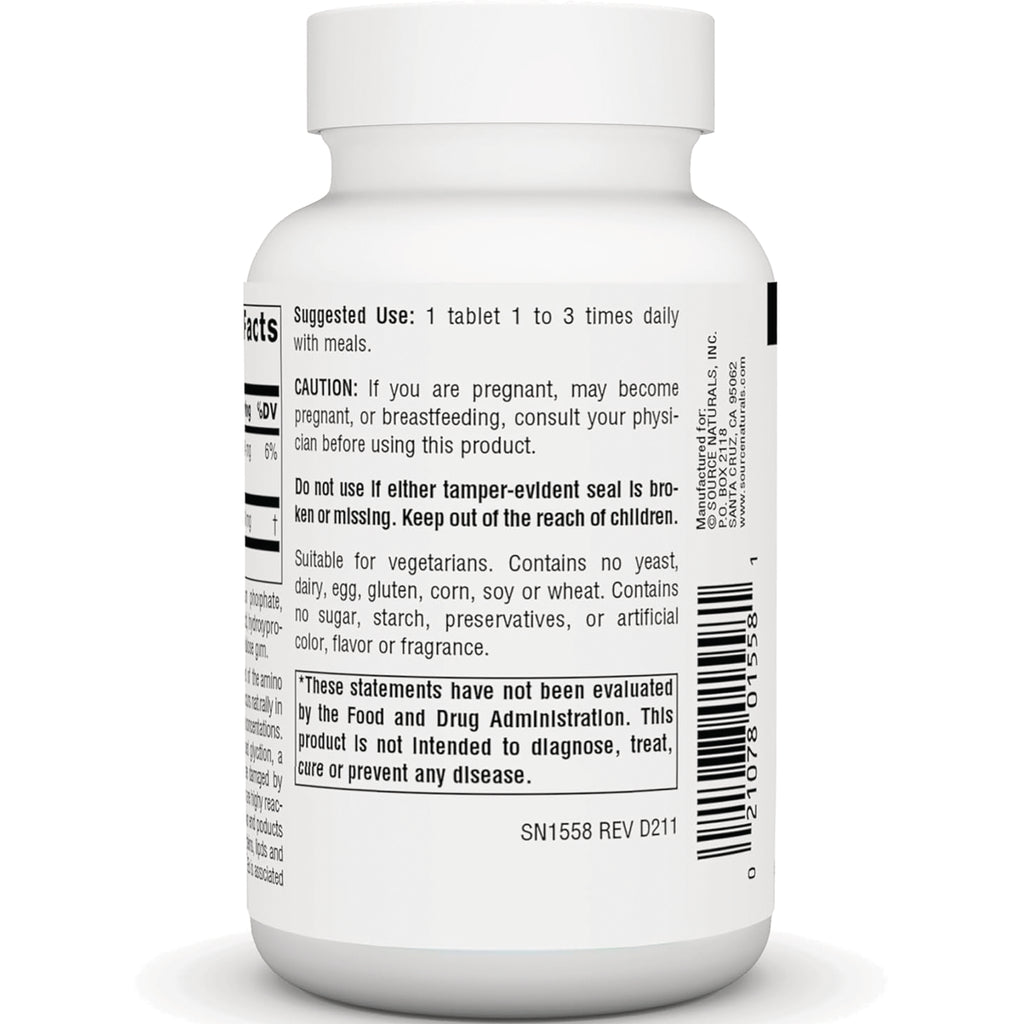 SN462 | Supplement bottle back label with suggested use, caution, ingredients details, FDA disclaimer, and barcode - Thumbnail