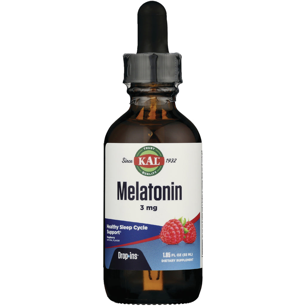 KL543 | KAL Melatonin 3 mg raspberry dropper bottle 1.85 fl oz dietary supplement - Thumbnail