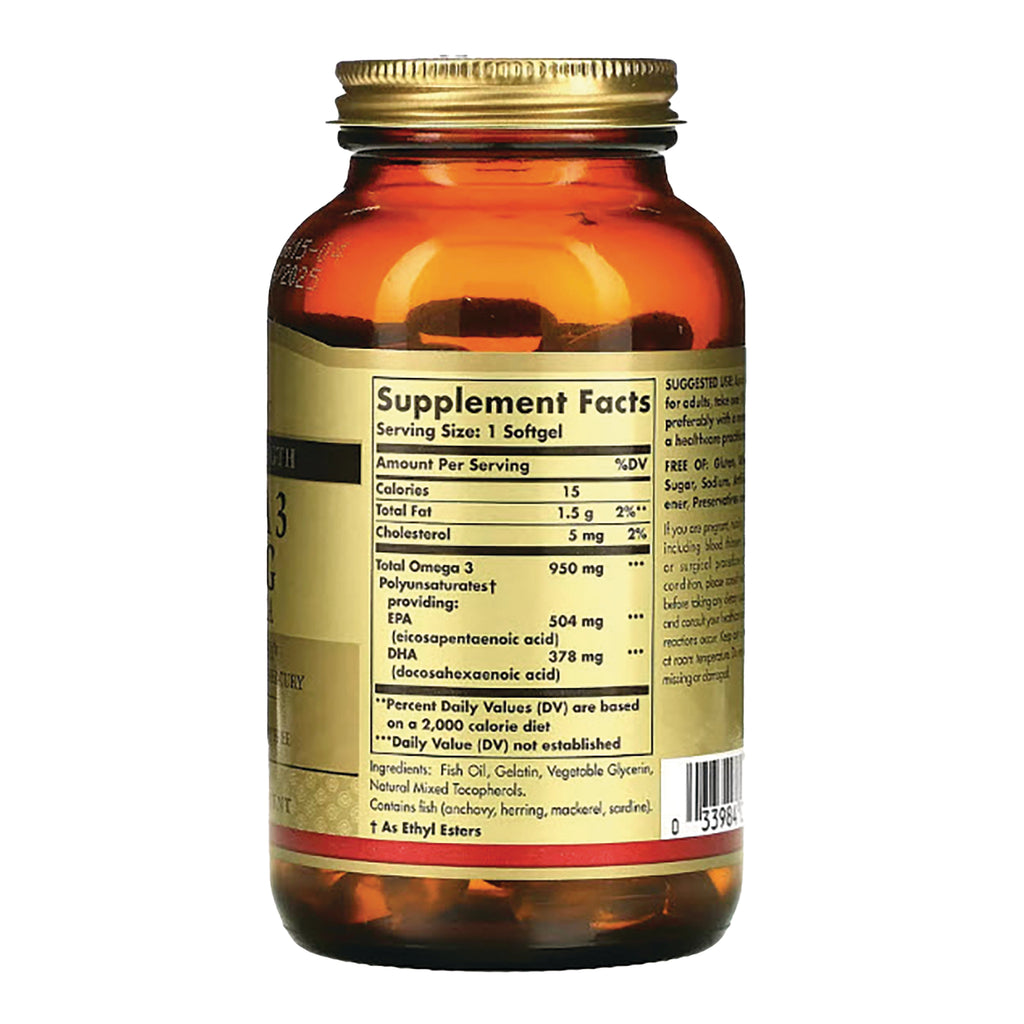 SLG339 | Amber softgel bottle back showing Supplement Facts panel, ingredient list, and barcode - Thumbnail